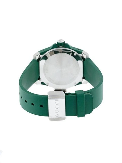 Shop Gucci Dive' Armbanduhr In Green Black