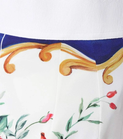 Shop Dolce & Gabbana Printed Silk Skirt In Vaso Fiori-maioliche
