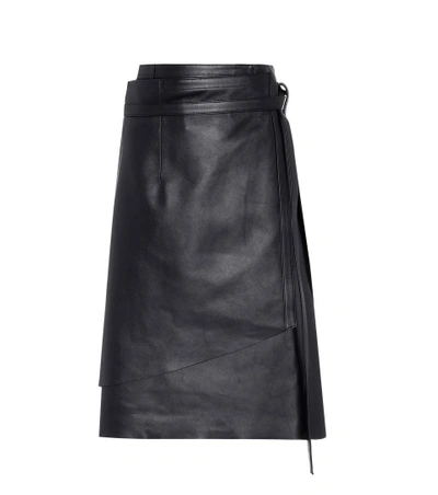 Shop Acne Studios Lakos Leather Skirt In Llack