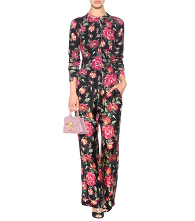 Shop Dolce & Gabbana Floral-printed Cashmere Cardigan In Rose Fdo. Eero