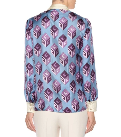 Shop Gucci Printed Silk Shirt In Multicoloured