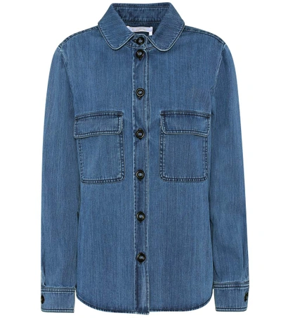 Chloé Long-sleeved Denim Shirt In Blue