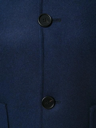 Shop Marni Mandarin Collar Jacket In Blue