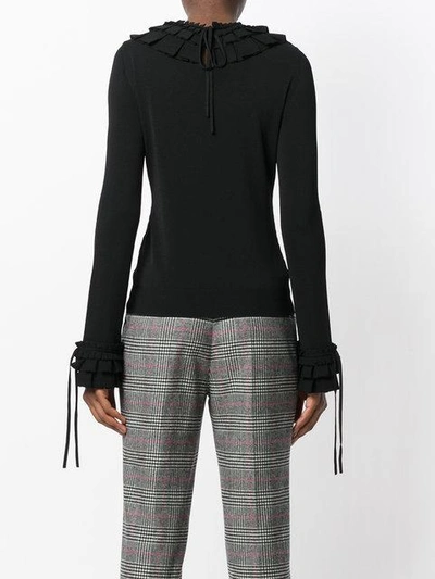 Ermanno Scervino Ruffle Trim Tie Cuff Jumper In Black