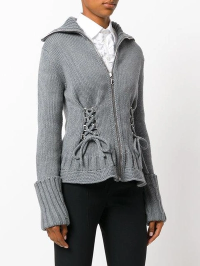 Shop Alexander Mcqueen Zipped Knit Cardigan