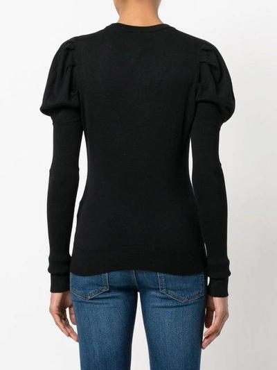 Shop Dolce & Gabbana Floral Embroidered Sweater In Black