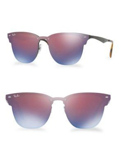 Ray Ban 47mm Blaze Mirrored Clubmaster Sunglasses In Multi