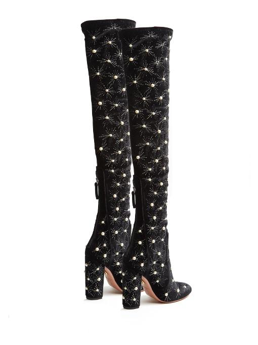 luxella hotfix embellishment over the knee boots