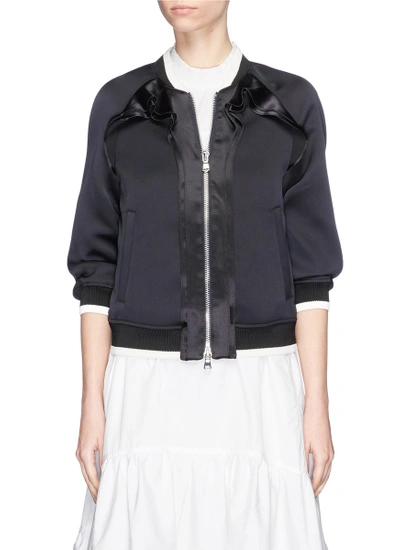 Shop 3.1 Phillip Lim / フィリップ リム Ruffle Trim Cropped Sleeve Satin Bomber Jacket