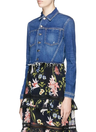 Shop L'agent 'zuma' Let Out Hem Cropped Denim Jacket