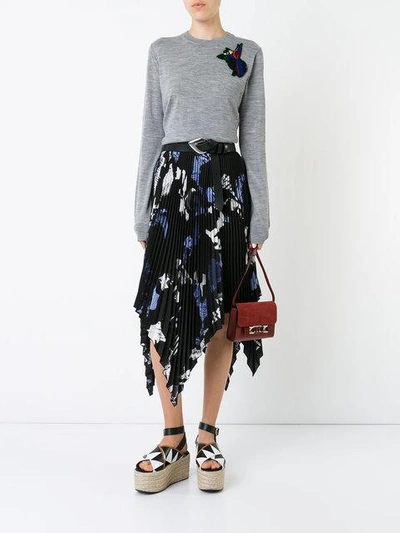 Shop Proenza Schouler Embroidered Knit Top - Grey