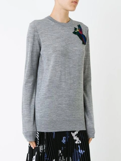 Shop Proenza Schouler Embroidered Knit Top - Grey