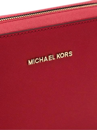 Shop Michael Michael Kors Jet Set Large Crossbody Bag In Red