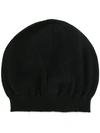 RICK OWENS RIBBED HAT,CASHMERE100%