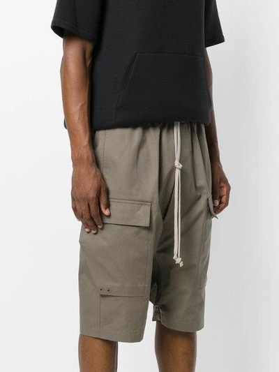 Shop Rick Owens Drop-crotch Pocket Shorts - Green