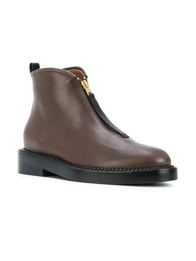 Shop Marni Zip Ankle Boots - Brown