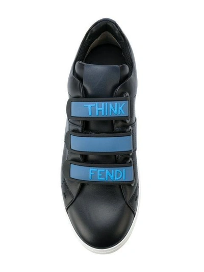 Shop Fendi Touch-fastening Sneakers - Black