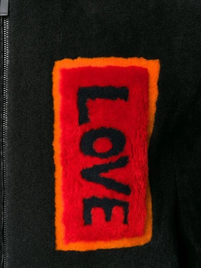 Shop Fendi Love Patch Bomber Jacket