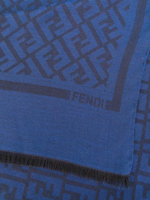Fendi Ff Logo Scarf In Blue | ModeSens