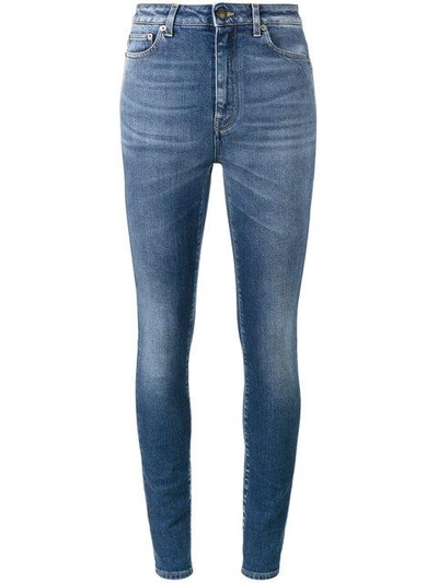 Shop Saint Laurent Blue High Waisted Skinny Jeans - Farfetch