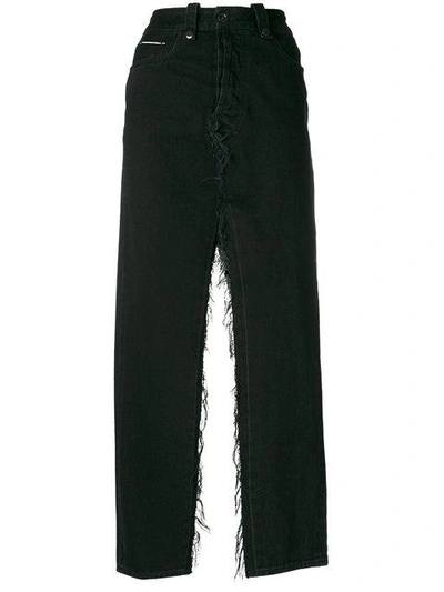 Ben Taverniti Unravel Project Double Slits Denim Skirt In Black