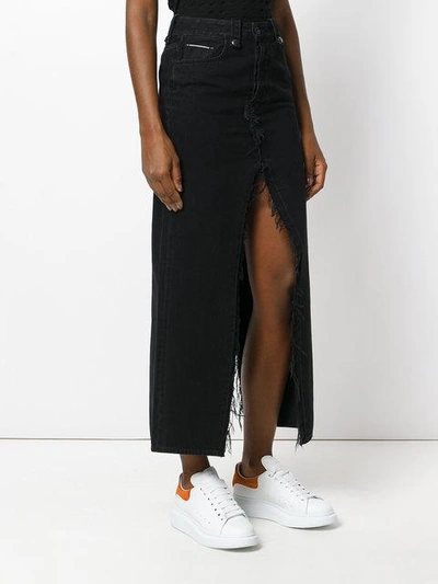 Ben Taverniti Unravel Project Double Slits Denim Skirt In Black