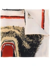 Gucci Tigers Face Print Scarf In Neutrals
