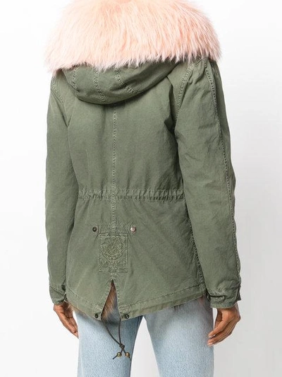 Shop Mr & Mrs Italy Trimmed Hood Short Parka In Green