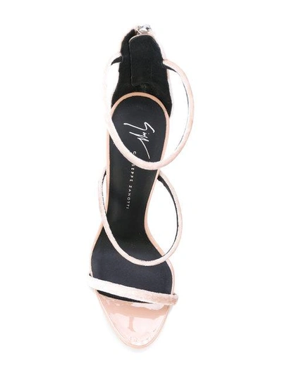Shop Giuseppe Zanotti Harmony Velvet Sandals In Neutrals