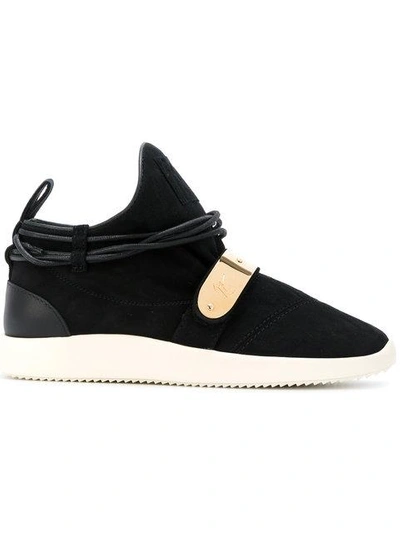 Shop Giuseppe Zanotti Hayden Mid-top Sneakers In Black