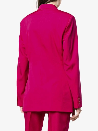Shop Stella Mccartney Nicola Double Breasted Jacket In Pink/purple