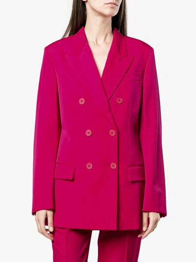 Shop Stella Mccartney Nicola Double Breasted Jacket In Pink/purple