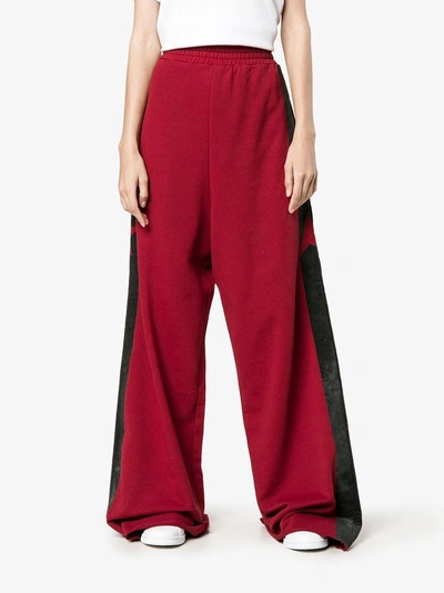 Shop Golden Goose Deluxe Brand Star Stripe Baggy Track Pants In Red