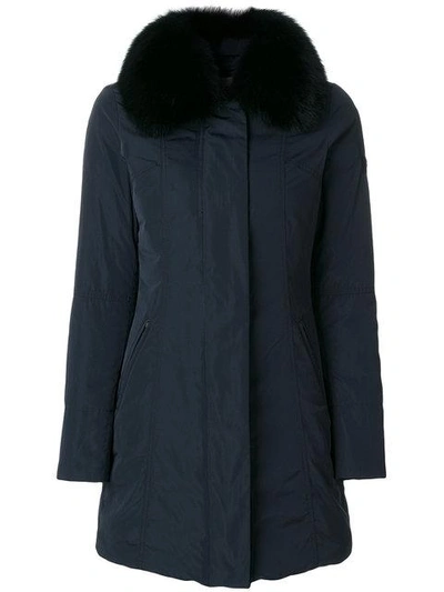 Shop Peuterey Fur Trim Jacket - Blue