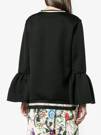 Shop Fendi Monster Furry Applique Sweatshirt In Black