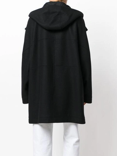 Shop Marni Hooded Coat In Black