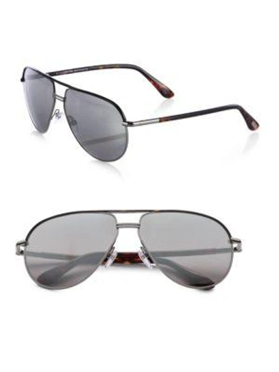 Shop Tom Ford Cole Aviator Sunglasses In Tortoise-lens Gunmetal Grey