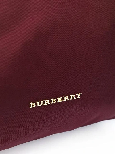 Shop Burberry The Medium Rucksack In Technical Nylon And Leather In Burgundy Red