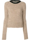 MARNI contrast collar sweater,DRYCLEANONLY
