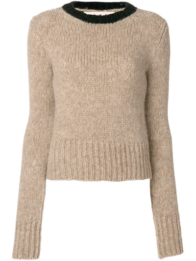 Shop Marni Contrast Collar Sweater