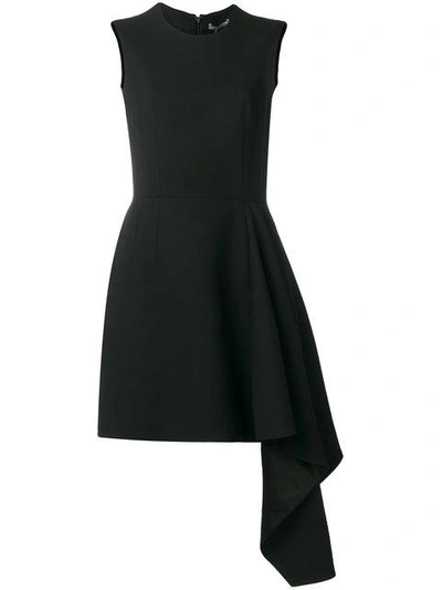 Shop Alexander Mcqueen Draped Mini Dress - Black