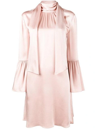 Shop Fendi Scarf Neck Mini Dress In Pink