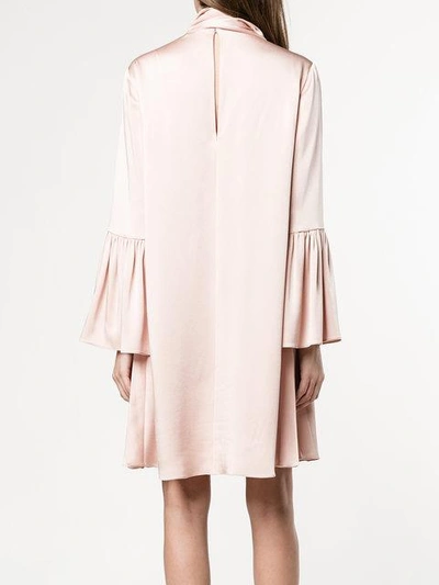 Shop Fendi Scarf Neck Mini Dress In Pink