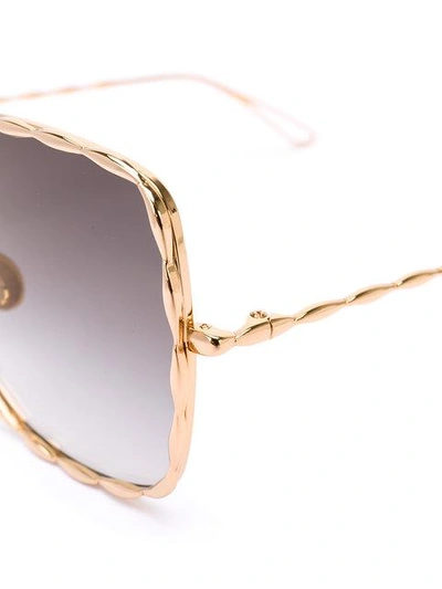 Shop Elie Saab Oversized Sunglasses In Metallic