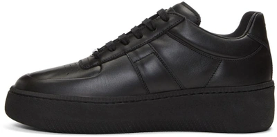 Shop Maison Margiela Black Leather Platform Sneakers