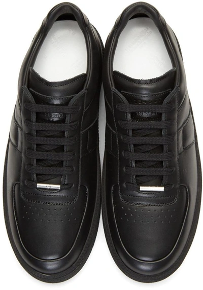 Shop Maison Margiela Black Leather Platform Sneakers