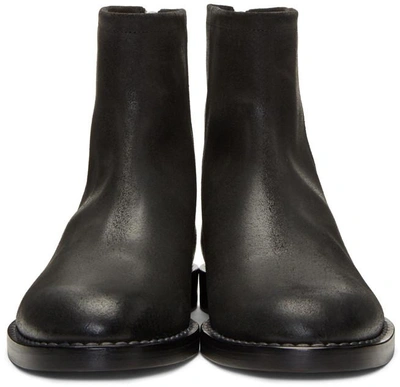 Shop Maison Margiela Black Leather Zip Boots