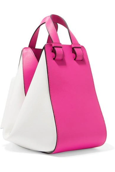 Shop Loewe Hammock Small Two-tone Leather Shoulder Bag In Pink