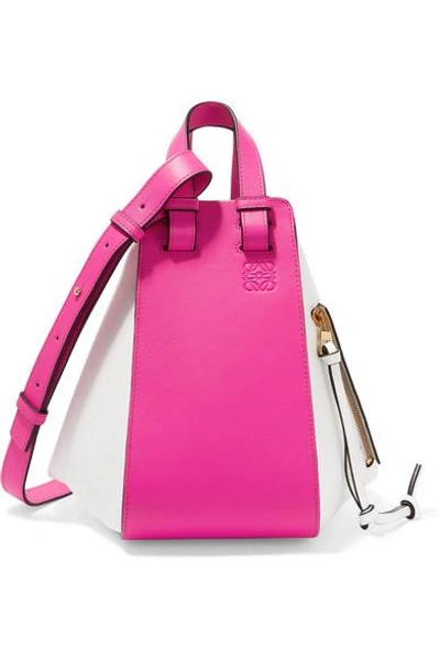 Shop Loewe Hammock Small Two-tone Leather Shoulder Bag In Pink