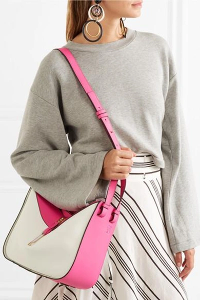 Shop Loewe Hammock Small Two-tone Leather Shoulder Bag In Pink